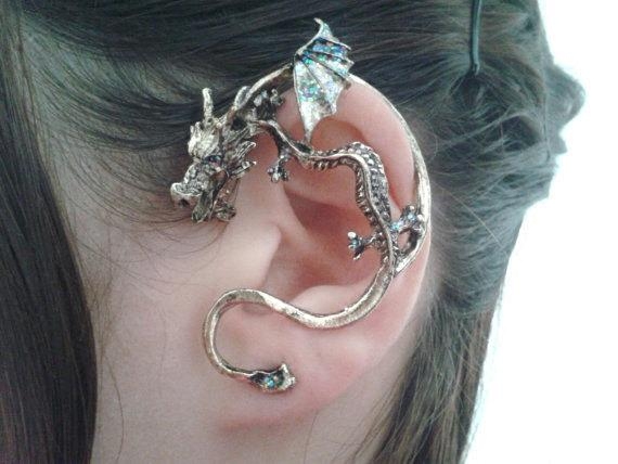 葡萄牙代购dragon㊣ 手作哥特朋克艺术创造手绘可爱龙耳朵耳环