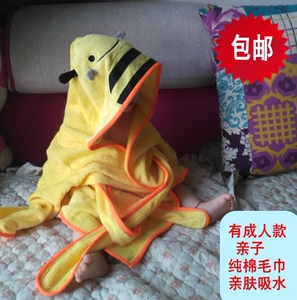 包邮全棉卡通儿童浴袍毛巾料浴衣宝宝带帽游泳斗篷婴幼儿吸水浴巾