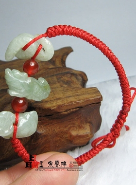 属鸡翡翠玉龙牛蛇三合六合手链
