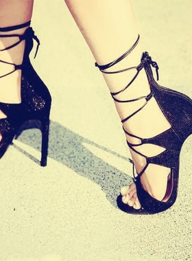 silla rulers  女鞋  凉鞋 超高跟  亮片布 走秀鞋舞台宴会鞋黑色