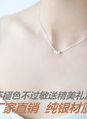韩国s925纯银短款项链女吊坠