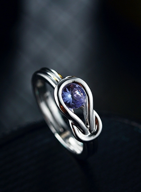 小肥珠宝天然宝石坦桑石戒指女