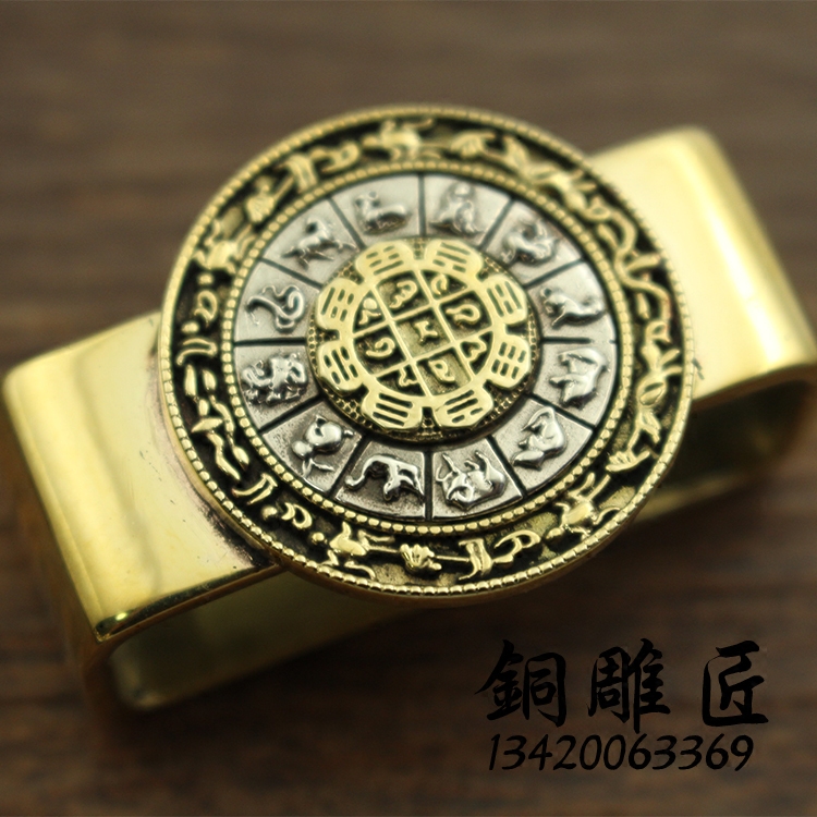 结实纯铜12生肖可转动个性皮带固定圈中国风活动皮带环固定介子