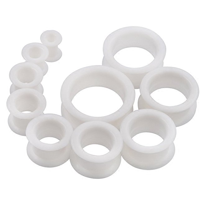 白色硅胶软耳扩塑料软的耳洞扩大器耳扩耳耳廓潮人饰品8-20毫米粗