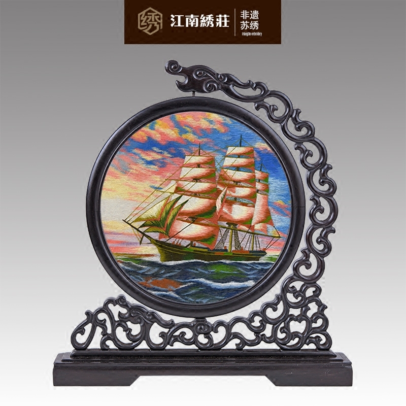 装饰摆件客厅创意现代简约家居摆设饰品苏绣双面绣苏绣刺绣手工