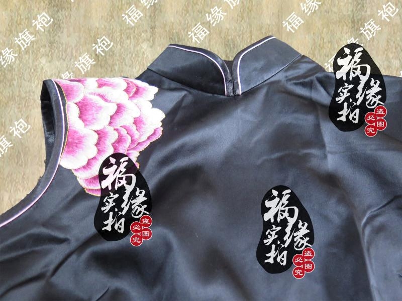 手工绣花重磅真丝旗袍裙定做 OL通勤修身休闲日常短旗袍定制