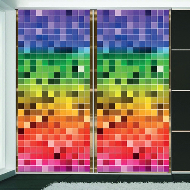 格子衣柜移门窗花不透明玻璃贴膜