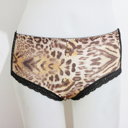豹纹丝滑提臀抗菌女士性感内裤