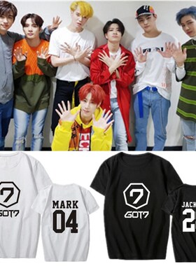 GOT7新专辑7FOR7同款短袖 林在范段宜恩王嘉尔应援衣服纯棉T恤潮