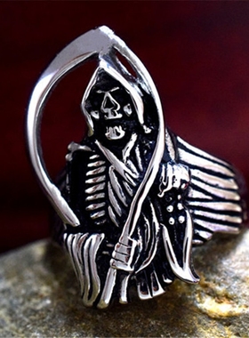 男士复古韩版夜店钛钢戒指