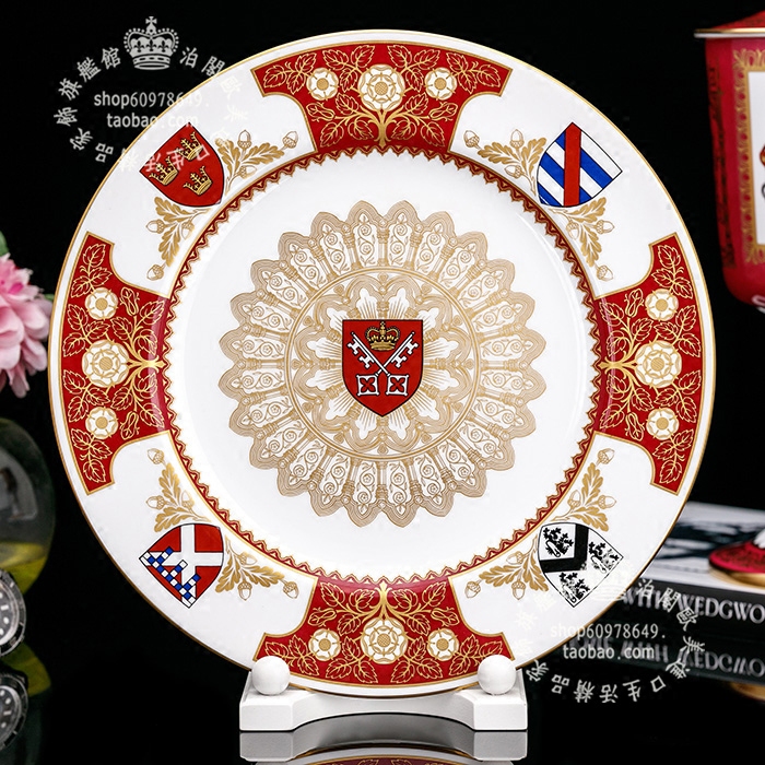 英国Spode 1972年美丽殿堂限量骨瓷客厅玄关装饰 歐式陶瓷盘 大
