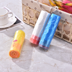 班森 手提式抽绳加厚大号中号垃圾袋 透明无异味15个装45cm*50cm