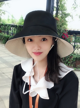 女日系盆帽韩版百搭遮阳防晒大檐