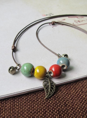 民族风云南陶瓷锁骨链