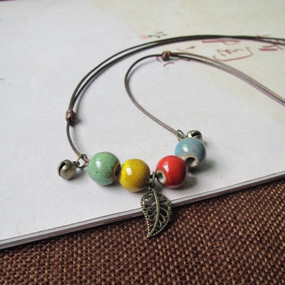 民族风云南陶瓷锁骨链