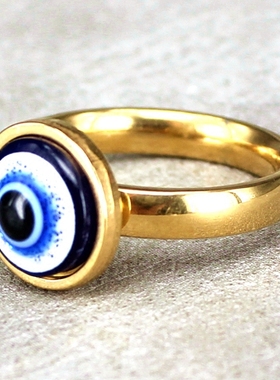 天使之眼欧美风钛钢戒指刻字定制