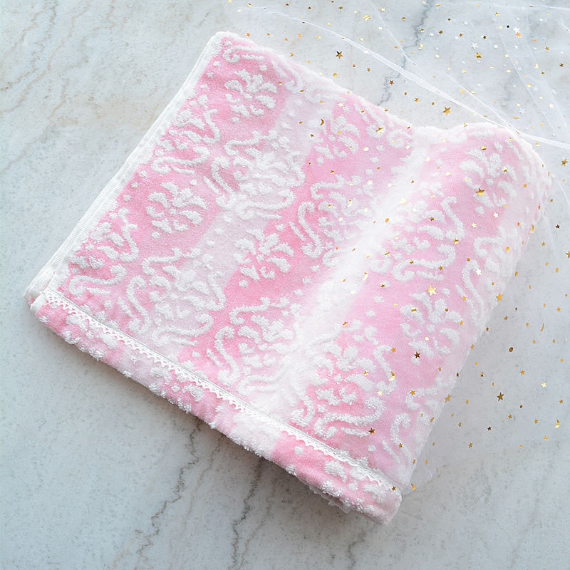 【欧亚】出口英国chritsy蕾丝花边优雅全棉浴巾柔软吸水透气舒适