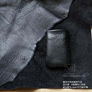 XU手工定制黑薄牛皮套适用于zippo火机纤巧卡地亚窄版等4件包邮