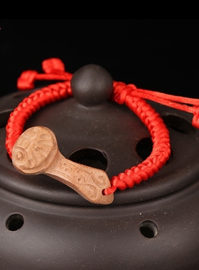 桃木红绳手链儿童小孩压惊护身