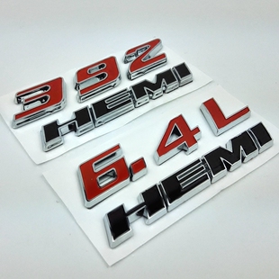 6.4L 392 HEMI 发动机排量车贴适用于牧马人大切道奇改装贴标