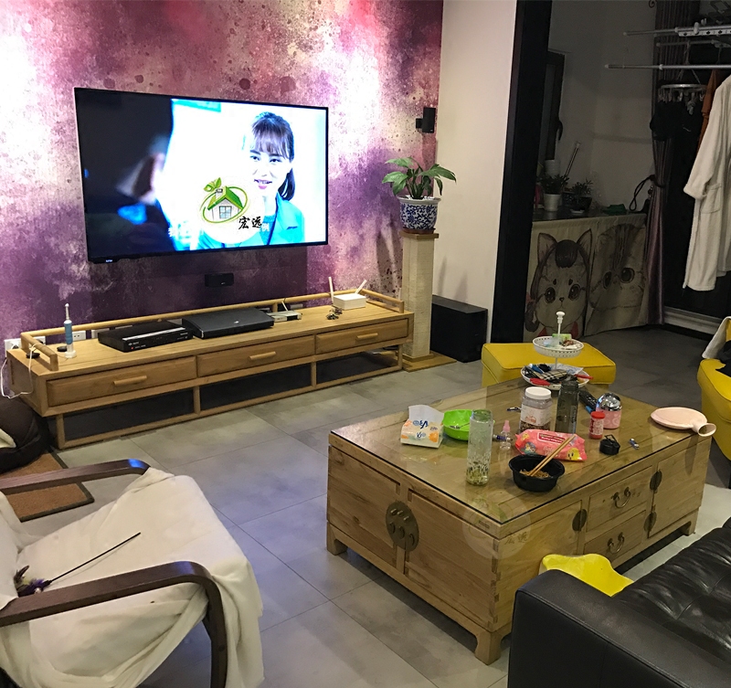 免漆现代中式风北京电视机柜定制