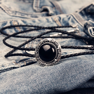 TIE 黑玛瑙波洛领带 男女同款 剪夏 包邮 BOLO 精致小款 线环领带