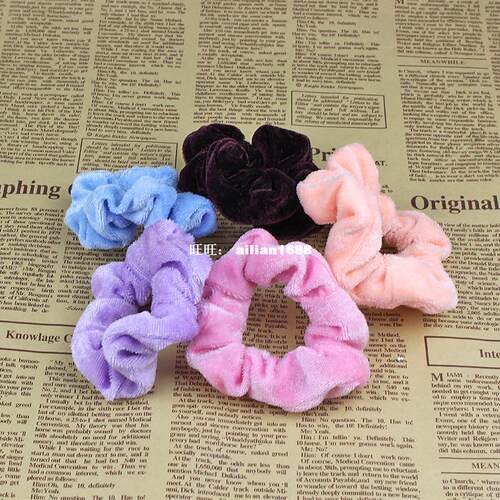 7 Colors High Quality Scrunchy Elastic Hair Bands Pink Women
