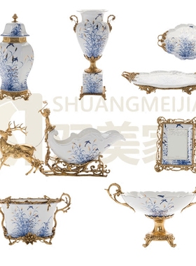 双美欧式风电视柜茶几摆设花瓶