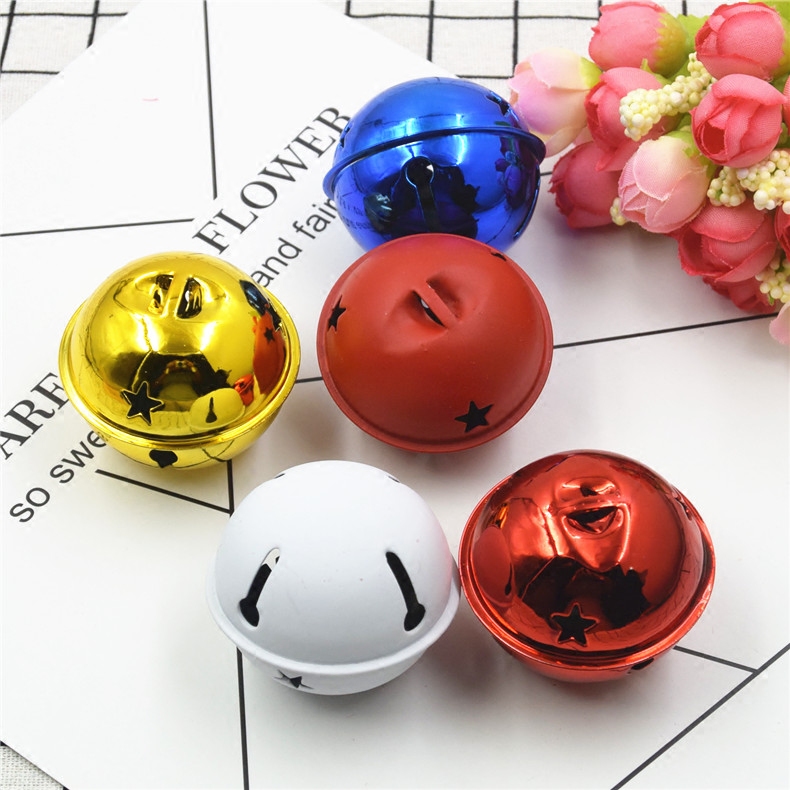 铃儿工艺 diy手配件50mm五星铃铛彩色铃圣诞铃铛装饰金色真空电镀