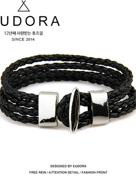 欧美风男士复古百搭情侣皮手环