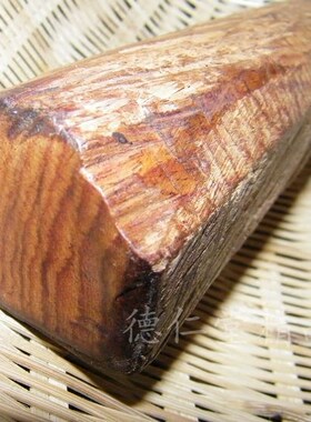 海南黄花梨虎皮纹老包浆手球刀柄香筒料高密度花纹明显A