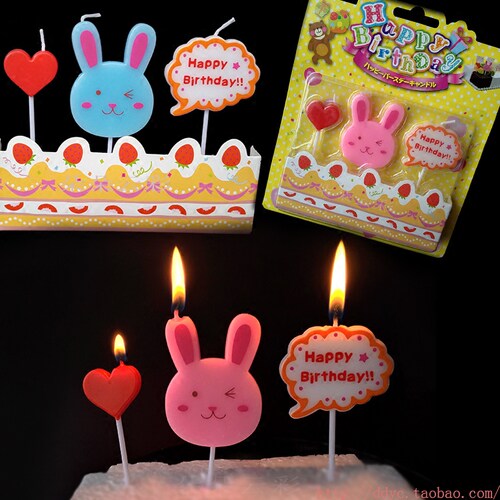 云朵兔子卡通儿童生日蜡烛