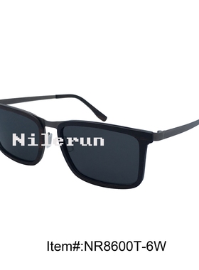 墨镜方形超薄黑色金属太阳眼镜