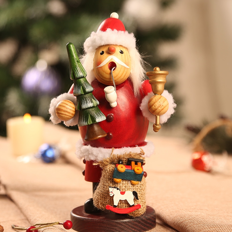 christmas圣诞节20cm抽烟斗人木偶吹烟娃娃装饰礼品配锥香 包邮