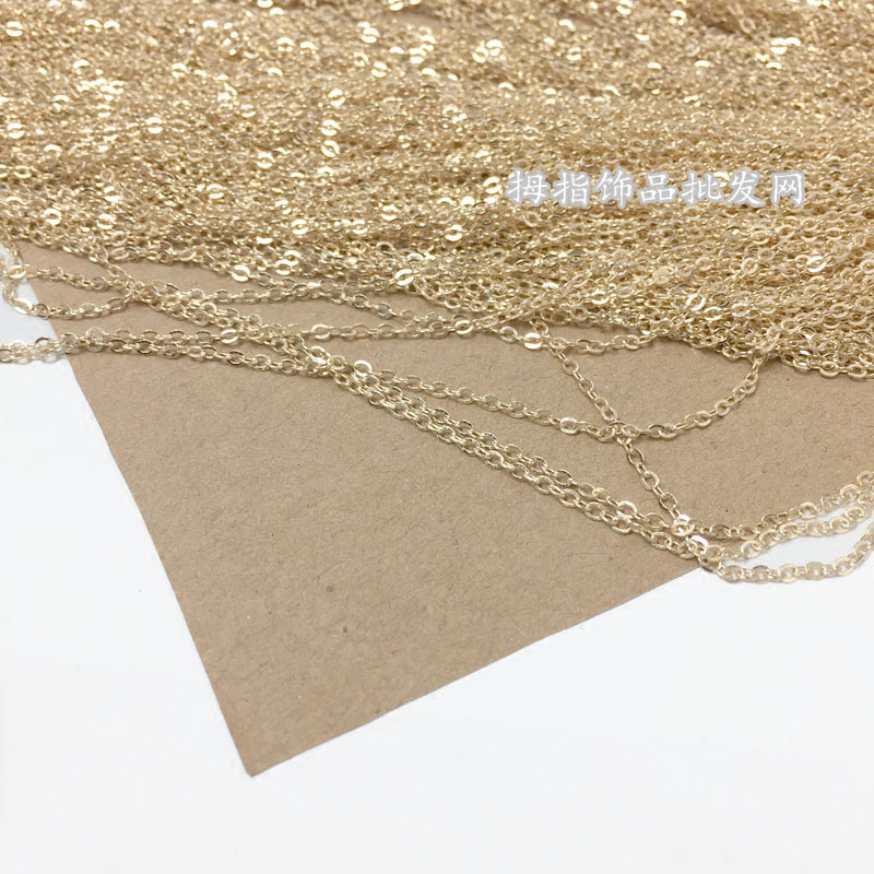 1.8MM 구리 체인 DIY 쥬얼리 액세서리 귀걸이 술 0.8M 금속 체인 목걸이 플랫 O 체인