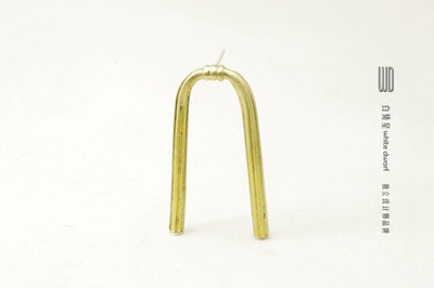 WHITEDWARF头发黄铜925银耳环