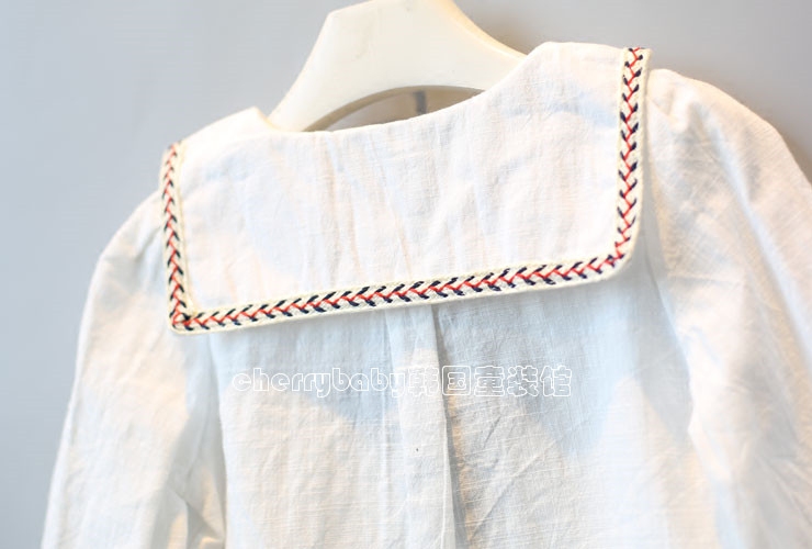 Chemise fille à manche longue en lin - Ref 2085566 Image 3