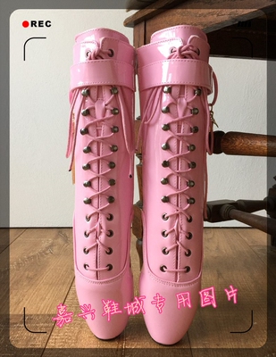 18cmFetishBallet Burlesque Patent Pink粉色芭蕾短靴  BLD120XF