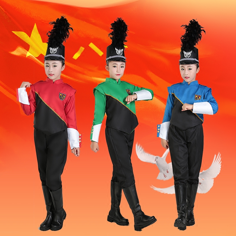 新款中小学生升旗手服鼓号队服装仪仗队服少先队鼓号服军鼓乐队服