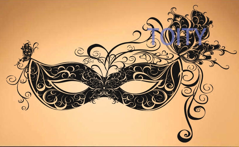 假面舞会面具贴画 Venetian Carnival Mask 贴纸化妆舞会装饰墙贴