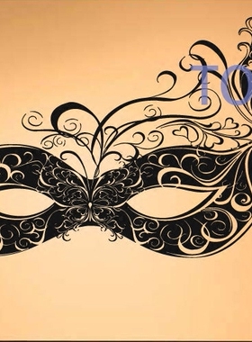 假面舞会面具贴画 Venetian Carnival Mask 贴纸化妆舞会装饰墙贴