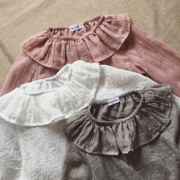 Chemise fille à manche longue en lin - Ref 2085472 Image 1