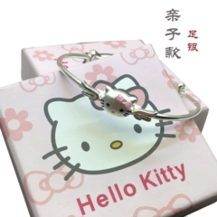 S990 New Kitty màu tách vòng đeo tay em bé Vòng tay bạc nguyên chất Mới hàng trăm ngày Hello Kitty Lantern Bracelet - Vòng đeo tay Cuff