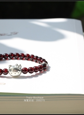 原创设计ins亲子款石榴石手链女