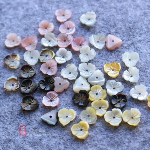 diy天然发簪胸针贝壳花