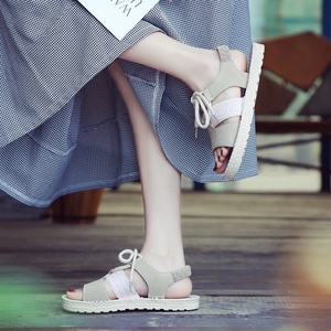 新款百搭平底简约罗马鞋