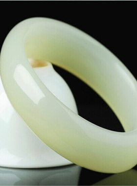 A货阿富汗奶白色手镯玉器