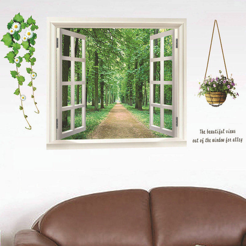 green woods ndow vinyl wall stickers home decor ing