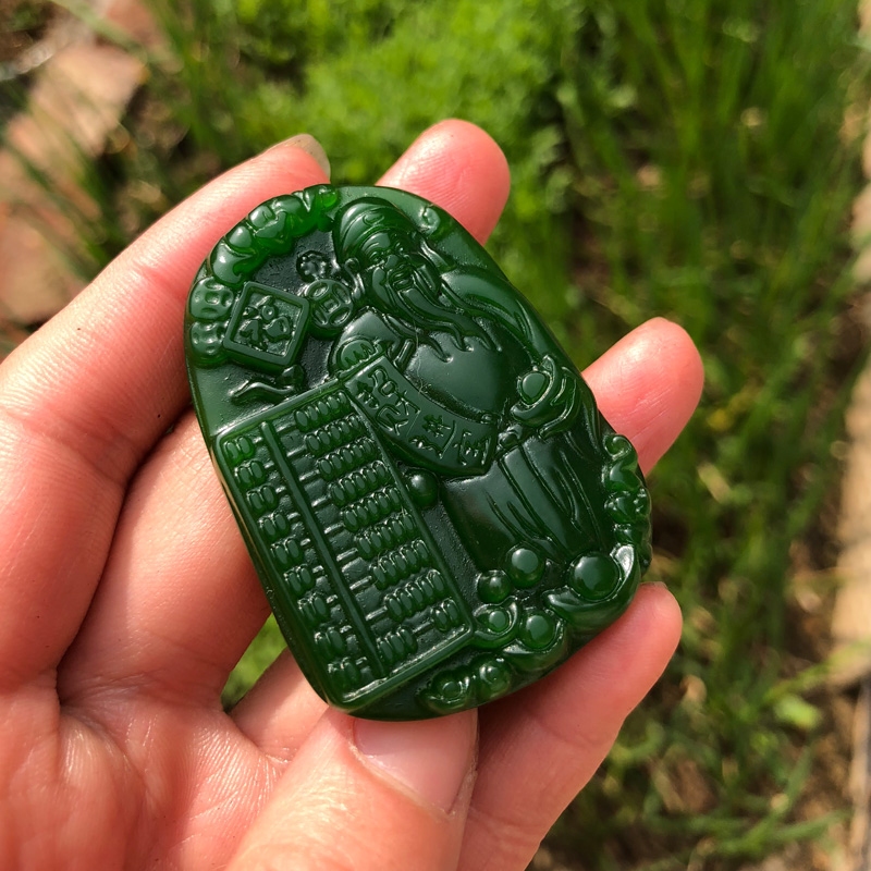 台湾算盘菠菜绿证书玉牌
