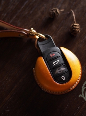 适用于宝马mini牛皮汽车钥匙包套迷你cooper clubman F56 F55保护